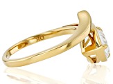 Moissanite 14k Yellow Gold Over Silver Solitaire Ring 2.10ct DEW.