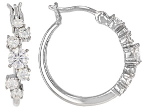 Moissanite Platineve Hoop Earrings 1.18ctw DEW