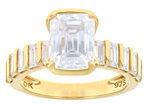Moissanite 14k Yellow Gold Over Silver Engagement Ring 3.42ctw DEW.