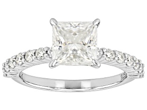 Moissanite Platineve Engagement Ring 2.22ctw DEW.
