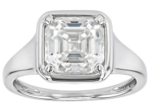 Moissanite Platineve Solitaire Ring 2.96ct DEW.