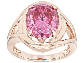 Pink Moissanite 14k Rose Gold Over Silver Solitaire Ring 5.80ct DEW