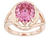 Pink Moissanite 14k Rose Gold Over Silver Solitaire Ring 5.80ct DEW