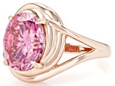 Pink Moissanite 14k Rose Gold Over Silver Solitaire Ring 5.80ct DEW