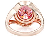 Pink Moissanite 14k Rose Gold Over Silver Solitaire Ring 5.80ct DEW