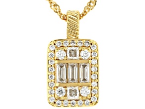 Moissanite 14k Yellow Gold Over Silver Pendant 0.89ctw DEW