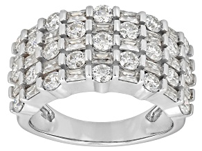 Moissanite Platineve Multi Row Ring 2.26ctw DEW