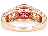 Pink And Colorless Moissanite 14k Rose Gold Over Silver Ring 3.28ctw DEW