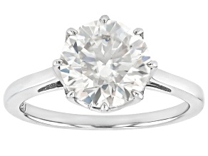 Moissanite Platineve And 14k Rose Gold Over Silver Ring 2.70ct DEW.