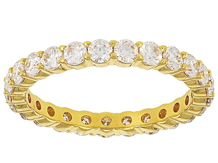 Moissanite 14k Yellow Gold Over Silver Eternity Band 1.50ctw DEW