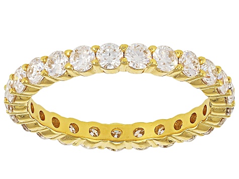 Moissanite 14k Yellow Gold Over Silver Eternity Band 1.50ctw DEW