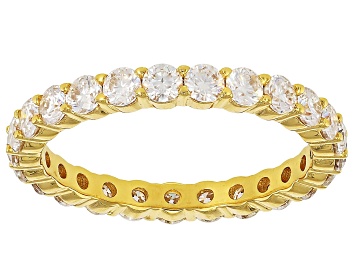 Picture of Moissanite 14k Yellow Gold Over Silver Eternity Band 1.50ctw DEW