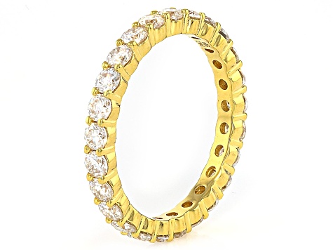 Moissanite 14k Yellow Gold Over Silver Eternity Band 1.50ctw DEW