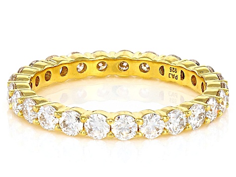 Moissanite 14k Yellow Gold Over Silver Eternity Band 1.50ctw DEW