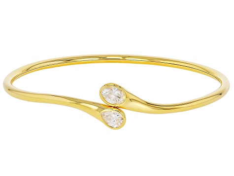 Moissanite 14k Yellow Gold Over Silver Cuff Bracelet 1.68ctw DEW