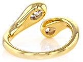 Moissanite 14k Yellow Gold Over Silver Two Stone Ring 0.91ctw DEW