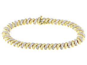 Moissanite 14k Yellow Gold Over Silver Bracelet 4.03ctw DEW