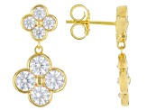 Moissanite 14k Yellow Gold Over Silver Clover Earrings 2.72ctw DEW