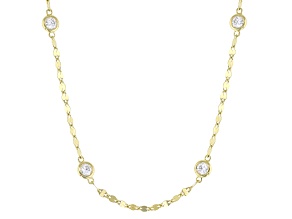 Moissanite 14k Yellow Gold Over Sterling Silver Station Necklace 0.90ctw DEW