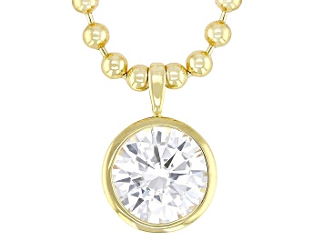 Picture of Moissanite 14k Yellow Gold Over Sterling Silver Necklace 2.70ct DEW