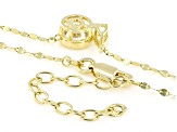 Moissanite 14k Yellow Gold Over Sterling Silver Two Stone Necklace 1.05ctw DEW