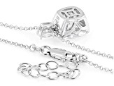 Moissanite Platineve Two Stone Pendant And Rolo Chain 5.27ctw DEW