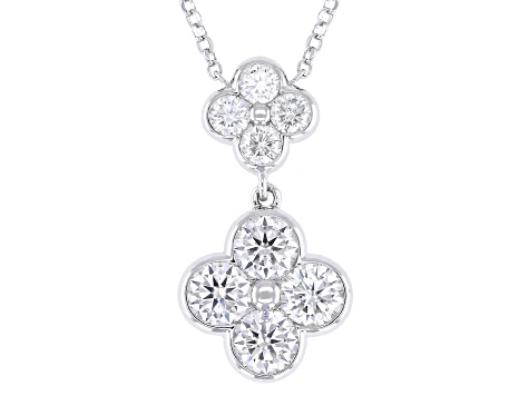 Moissanite Platineve Clover Necklace 1.36ctw DEW
