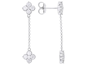 Moissanite Platineve Clover Design Earrings 1.52ctw DEW