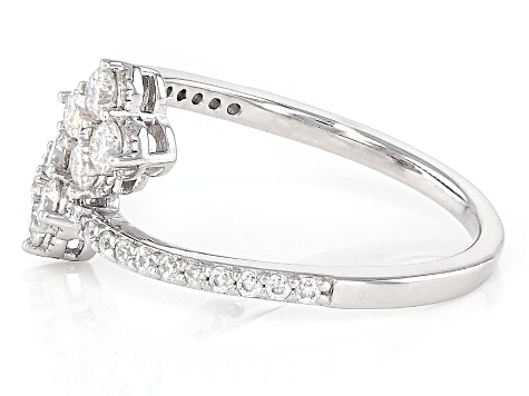 Moissanite Platineve Clover Design Ring 0.70ctw DEW