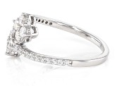 Moissanite Platineve Clover Design Ring 0.70ctw DEW
