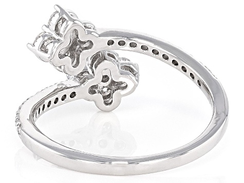 Moissanite Platineve Clover Design Ring 0.70ctw DEW