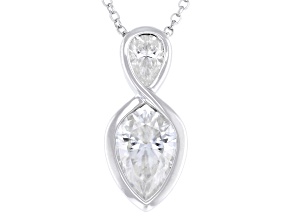 Moissanite Platineve Two Stone Necklace 2.53ctw DEW