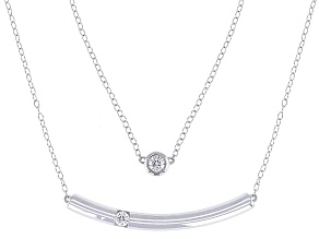 Moissanite Platineve Layered Necklace 0.16ctw DEW