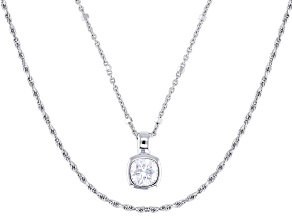 Moissanite Platineve Interchangeable Layered Necklace 0.60ctw DEW