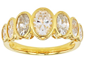 Moissanite 14k Yellow Gold Over Sterling Silver Band Ring 2.72ctw DEW