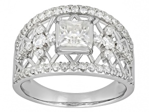 Moissanite Platineve® Cross Ring 1.54ctw DEW