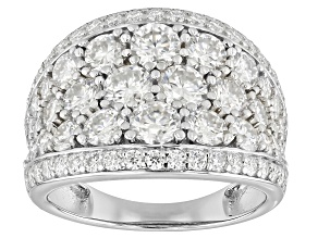Moissanite Platineve Multirow Ring 3.66ctw DEW