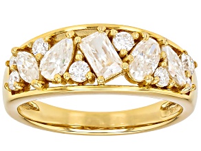Moissanite 14k Yellow Gold Over Sterling Silver Band Ring 1.30ctw DEW