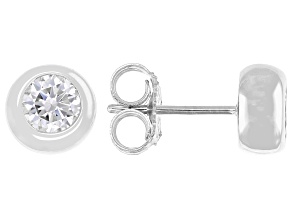 Moissanite Platineve Stud Earrings 1.00ctw DEW