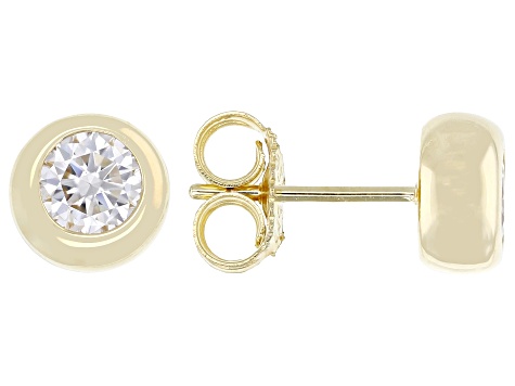 Moissanite 14k Yellow Gold Over Silver Stud Earrings 1.00ctw DEW