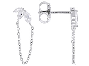 Moissanite Platineve Three Stone Earrings 0.50ctw DEW