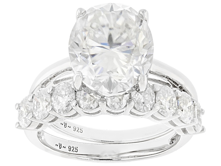 Moissanite Platineve Ring With Band 7.33ctw DEW