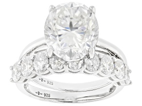 Moissanite Platineve Ring With Band 7.33ctw DEW