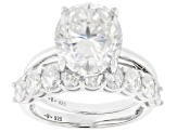 Moissanite Platineve Ring With Band 7.33ctw DEW