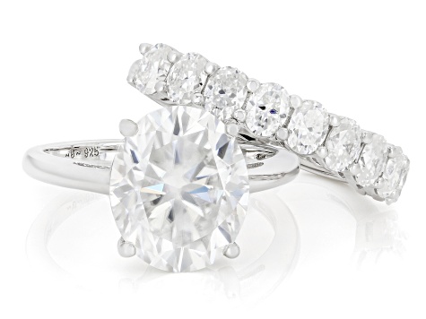 Moissanite Platineve Ring With Band 7.33ctw DEW - JMF117 | JTV