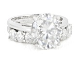 Moissanite Platineve Ring With Band 7.33ctw DEW