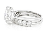 Moissanite Platineve Ring With Band 7.33ctw DEW
