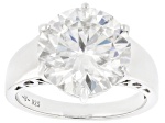 Moissanite Platineve Solitaire Ring 6.13ct DEW