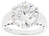 Moissanite Platineve Solitaire Ring 6.13ct DEW