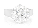 Moissanite Platineve Solitaire Ring 6.13ct DEW